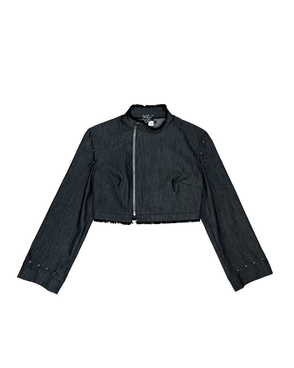 1 of 1 Asymmetrical Denim Jacket with Fraying