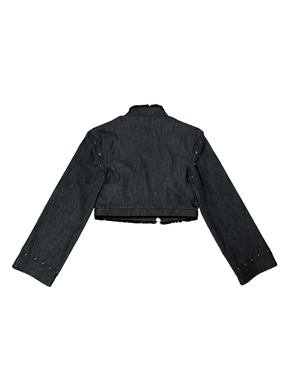 1 of 1 Asymmetrical Denim Jacket with Fraying