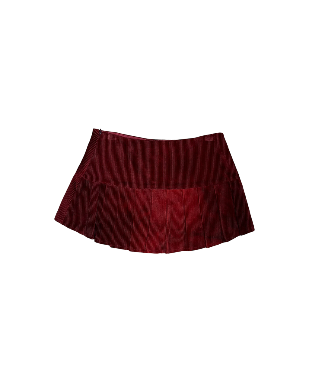 Handmade Cherry Red Corduroy Mini Skort