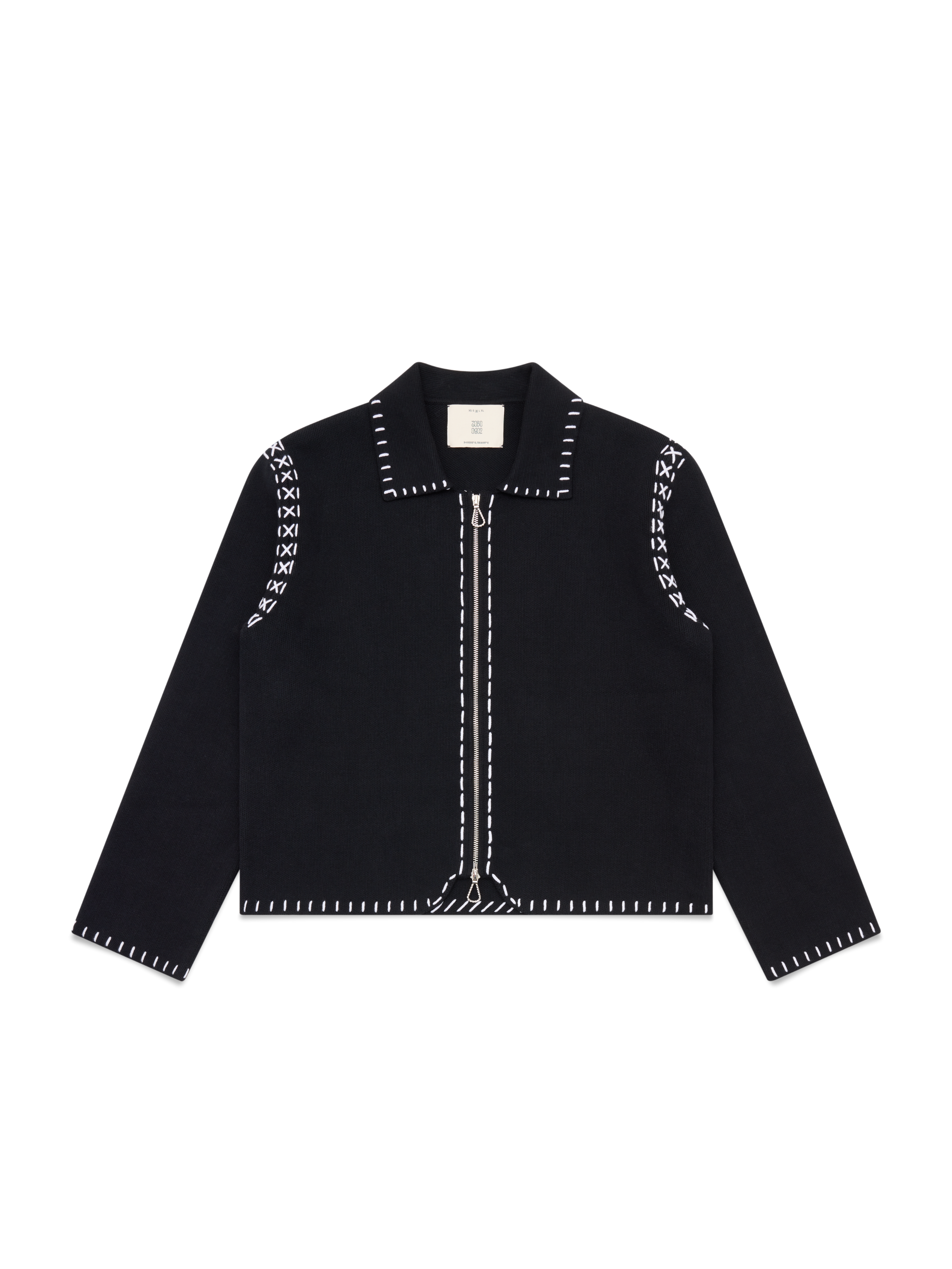 Hand Embroidery Knit Jacket - Deep Black